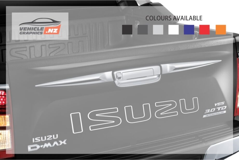 Isuzu Back Tailgate Lettering Outline Decal